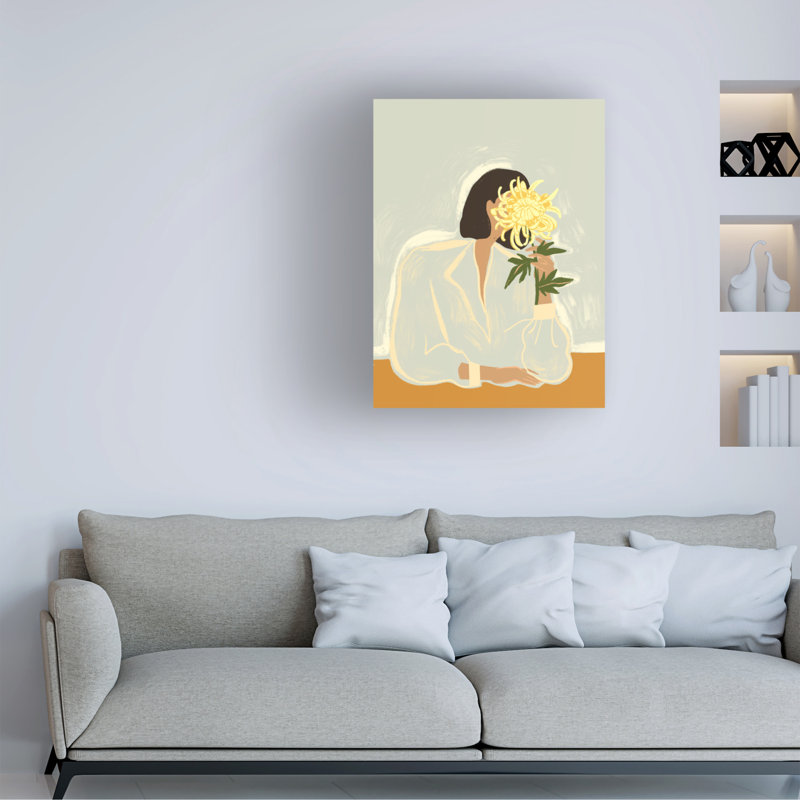 Thecrysanthemum sur toile par Arty Guava, H 24 po x l 18 po x P 2 po