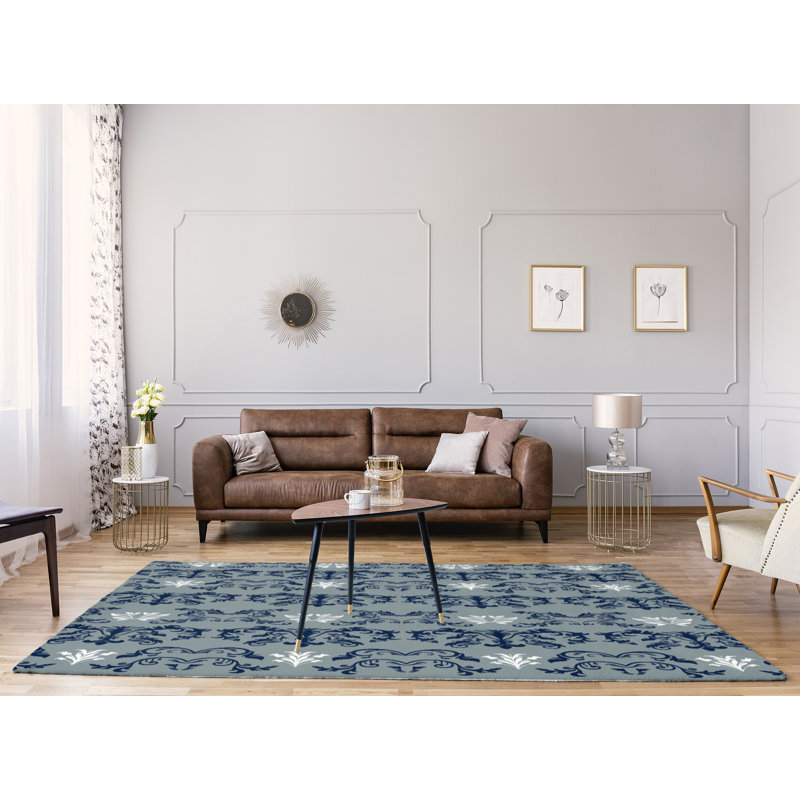 Damask Indoor Rug, Rectangle 9' x 12'