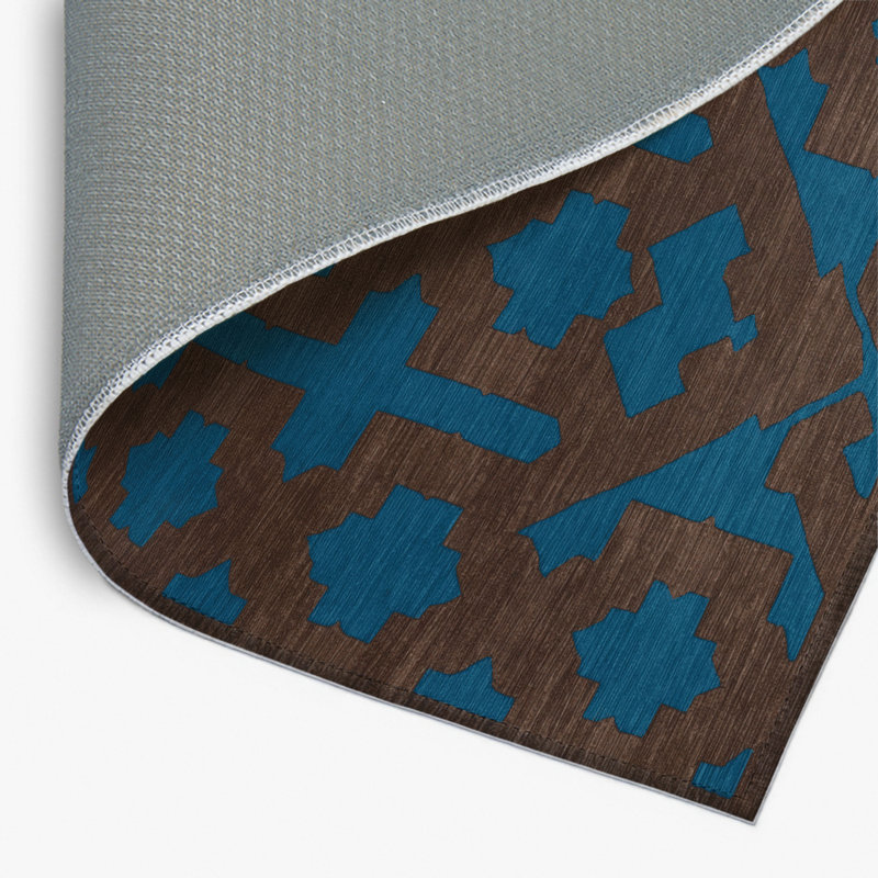 Tapis bleu intérieur et extérieur Trellis, Rectangle 4pi x 6 pi