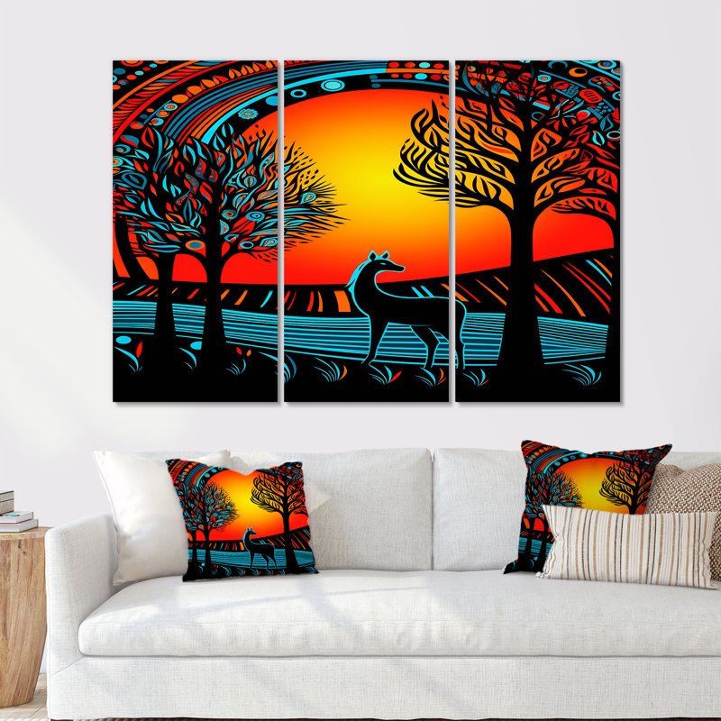 Marielly - ensemble d'art mural cheval, Toile tendue, H 32 po x l 48 po x P 1 po