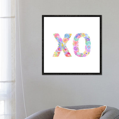 Floral XO 1 Piece Wall Art on Canvas