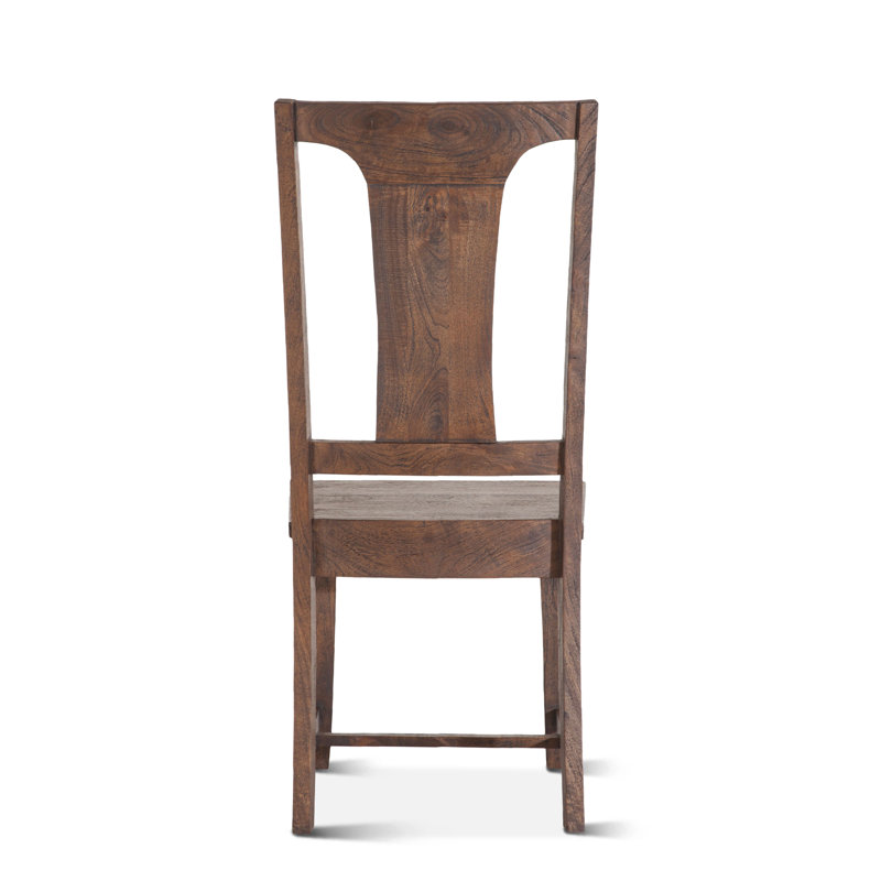 Toulon Solid Wood Slat Back Side Chair in Vintage Brown, Weathered Mango, Weathered Mango
