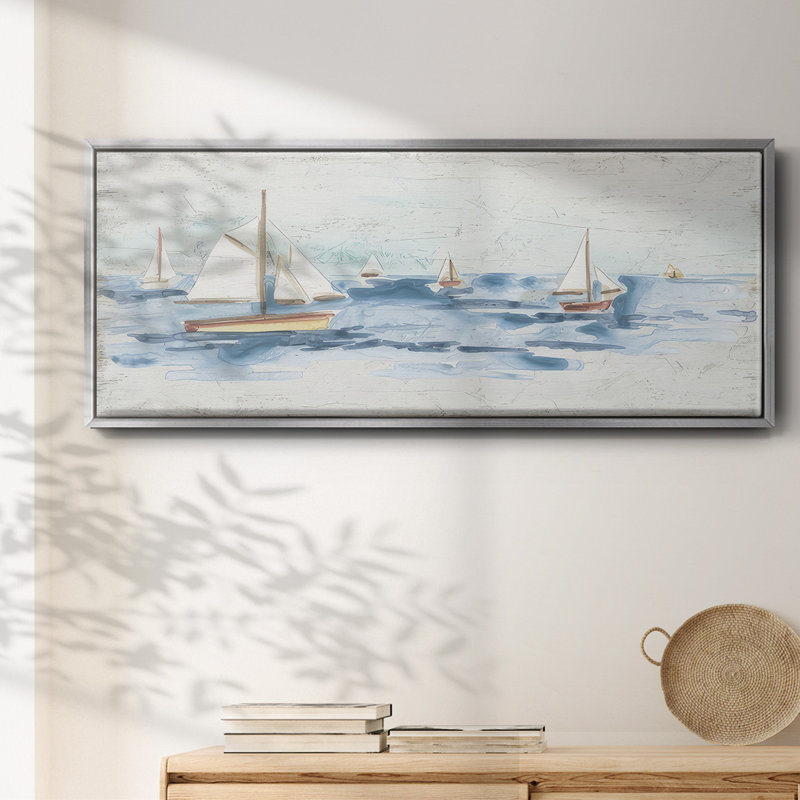 Bateaux sur l'eau I, H 20 po x l 50 po x P 1,5 po, Argent