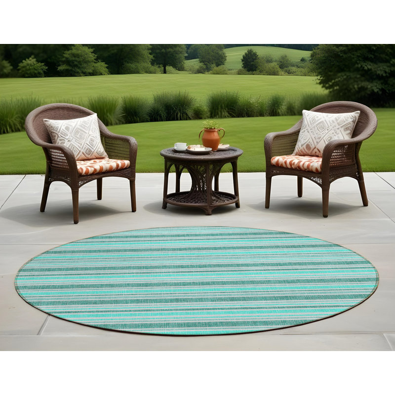 Tapis extérieur rond lavable antidérapant 8 pi