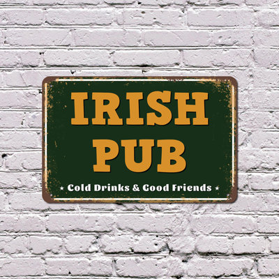 Irish Pub Street 8 Inch x 12 Inch Plastic Sign