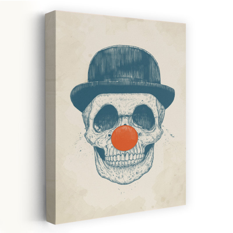 Art mural contemporain abstrait clown mort, H 24 po x l 16 po