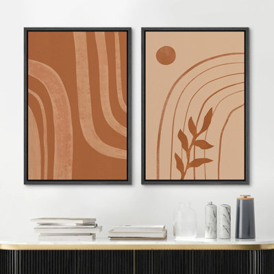 «Dark Geometric Spiral Wave Collage», 2 pièces