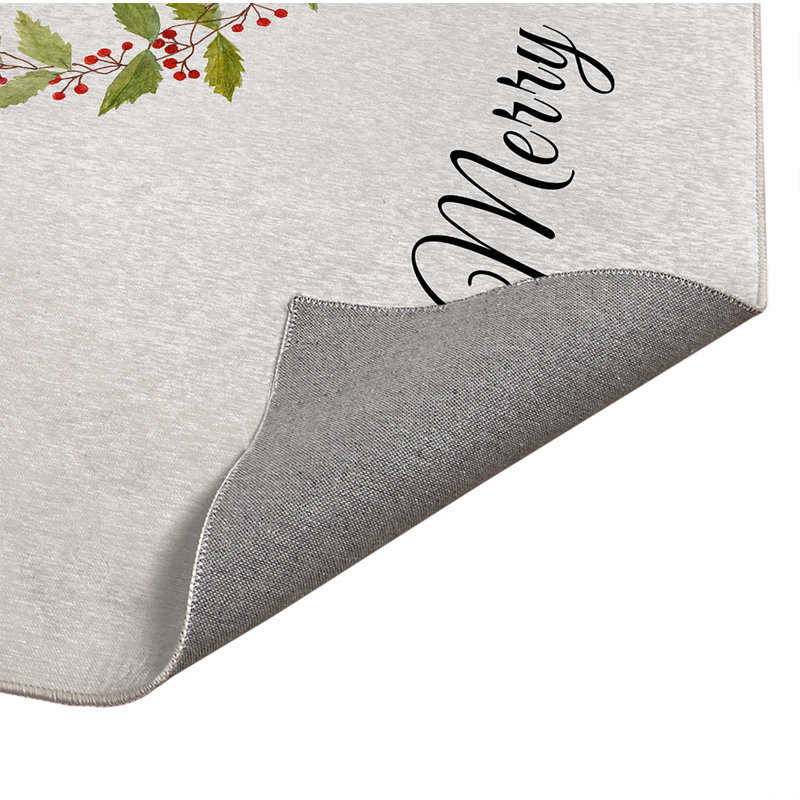 Paillasson Merry Christmas, Blanc d'hiver, L 60 po x L 84 po