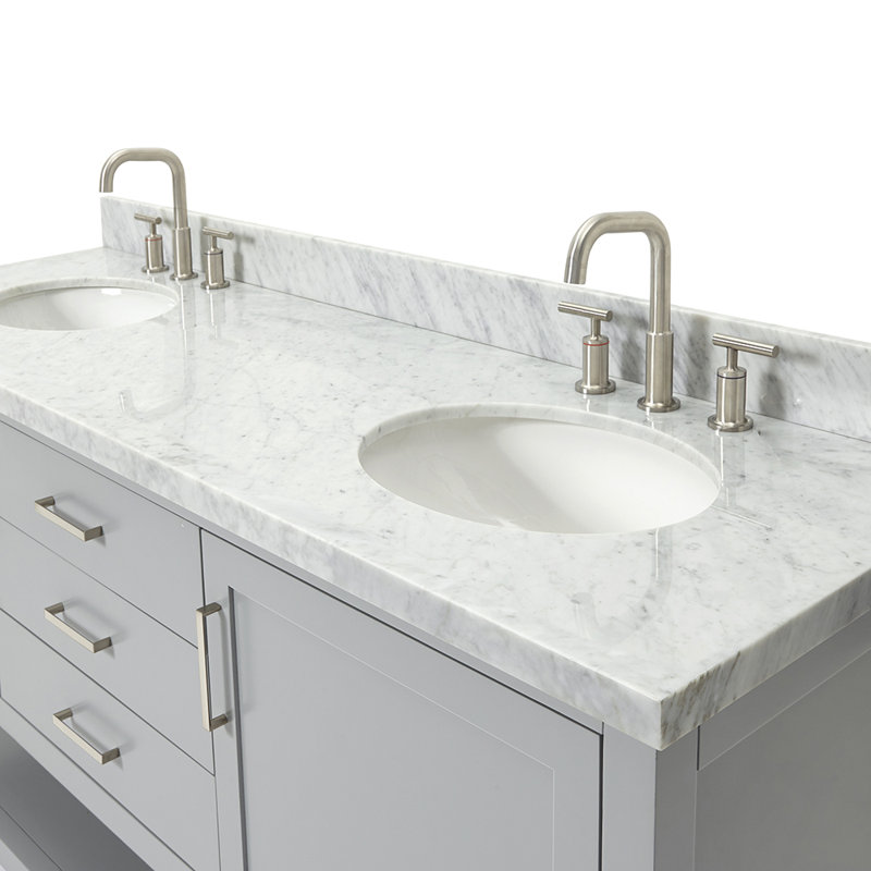 Bayhill 73'' W Double Vanity, Gray, Oval