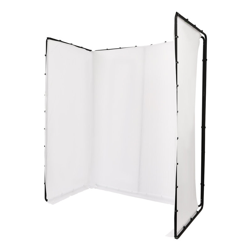 Support de toile de fond réglable avec sac H 94,44 po x l 157,44 po, Blanc