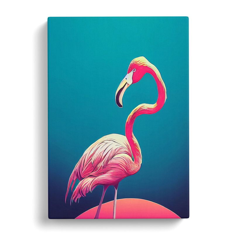 XC1022-1781X Debonair Flamingo - Wrapped Canvas Print, 60cm H x 40cm W x 3cm D