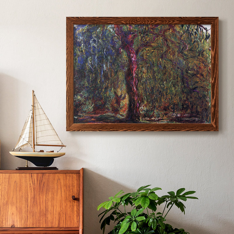 «Weeping Willow» par Monet, reproduction d'art sur toile, Érable, H 26 po x l 38 po x P 1,5 po