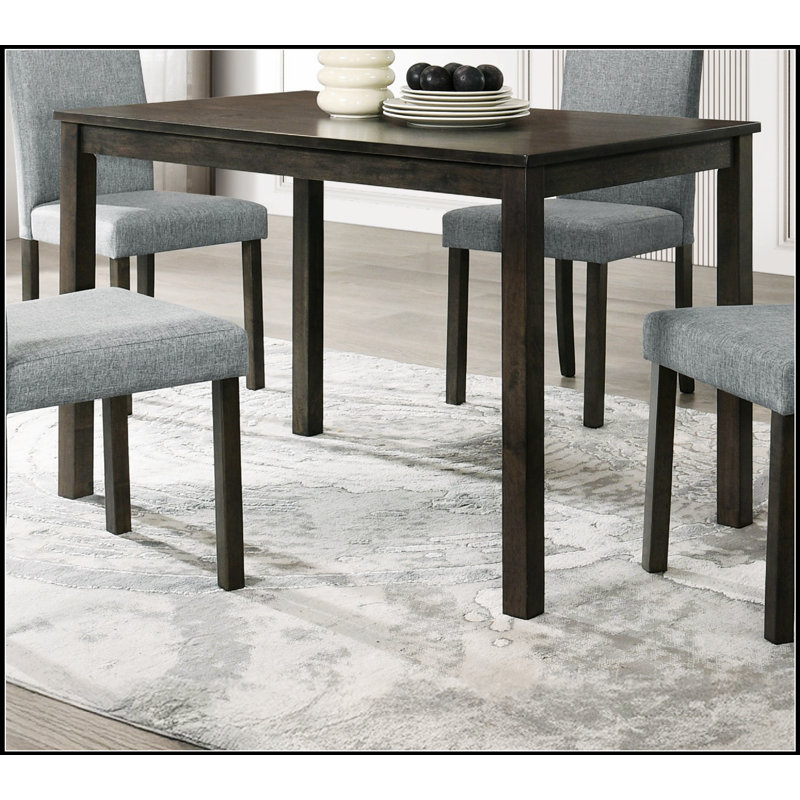 Table de salle à manger rectangulaire contemporaine 1pc avec finition en bois foncé, parfaite pour les salles à manger modernes et élégantes.