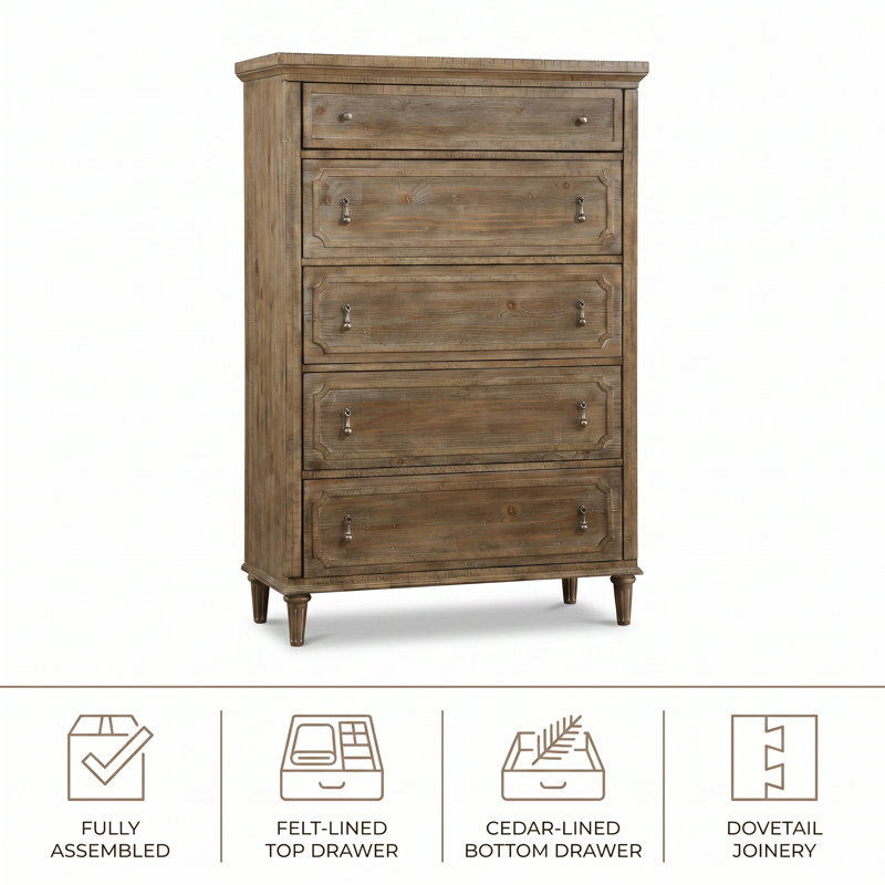 42 " W 5 - Drawer Dresser