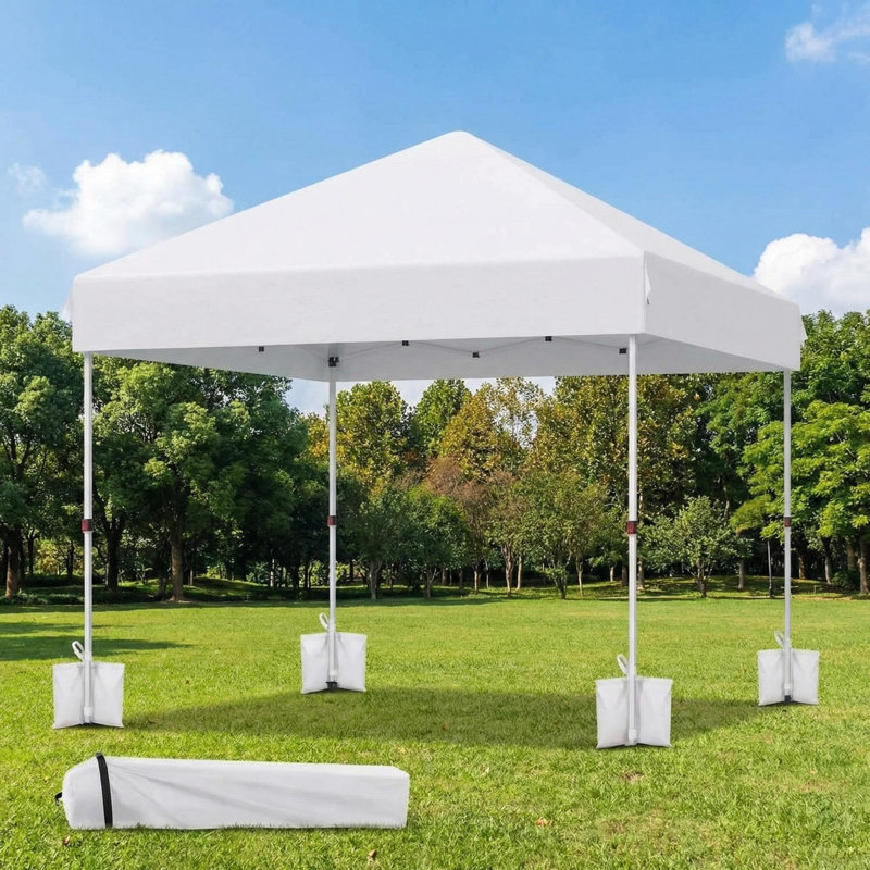 Auvent 10 x 10 avec 3 hauteurs ajustables, Blanc