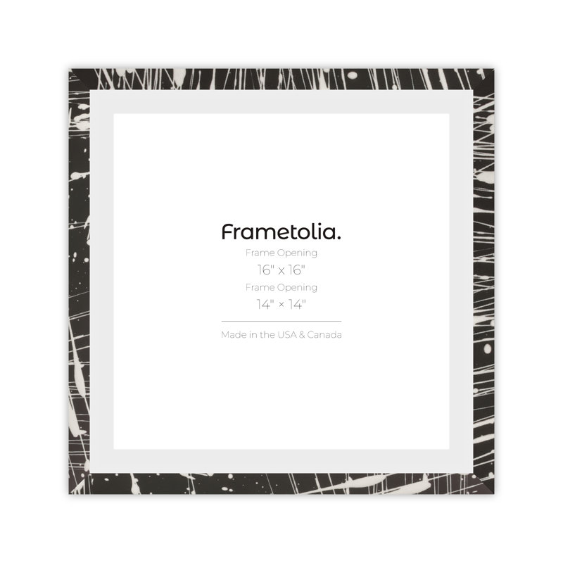 Cadre mural Frametolia Metro Fade Splash, 16 po x 16 po, 14 po x 14 po, Noir / blanc