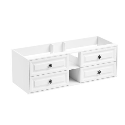 Bathroom Cabinet With Storage Drawers And Open Shelves, Modern Style Cabinet For Bathroom