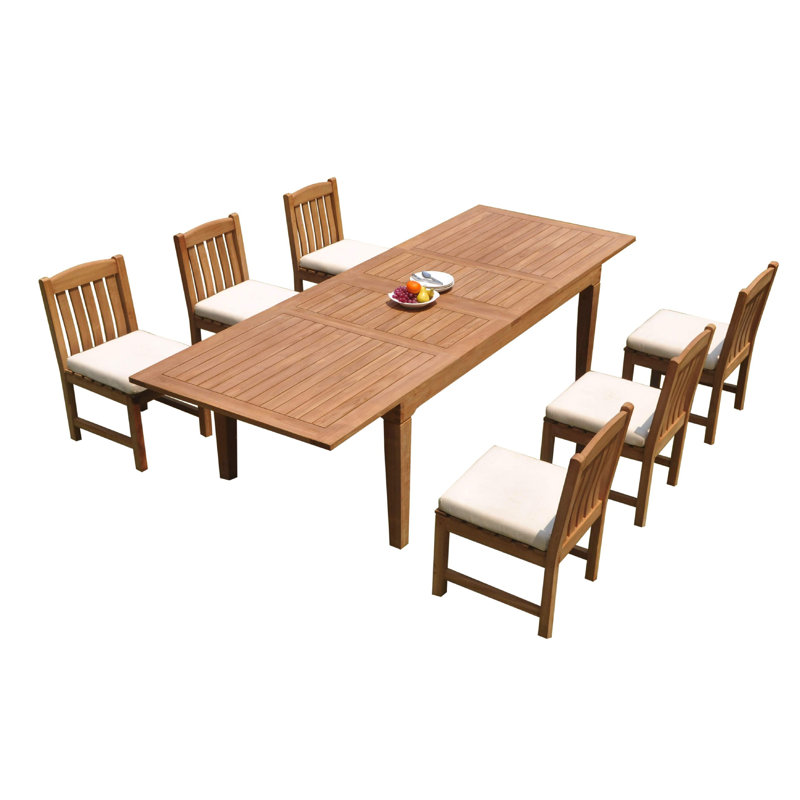 Grijalva Outdoor 11 - Piece Teak Dining Set, 6