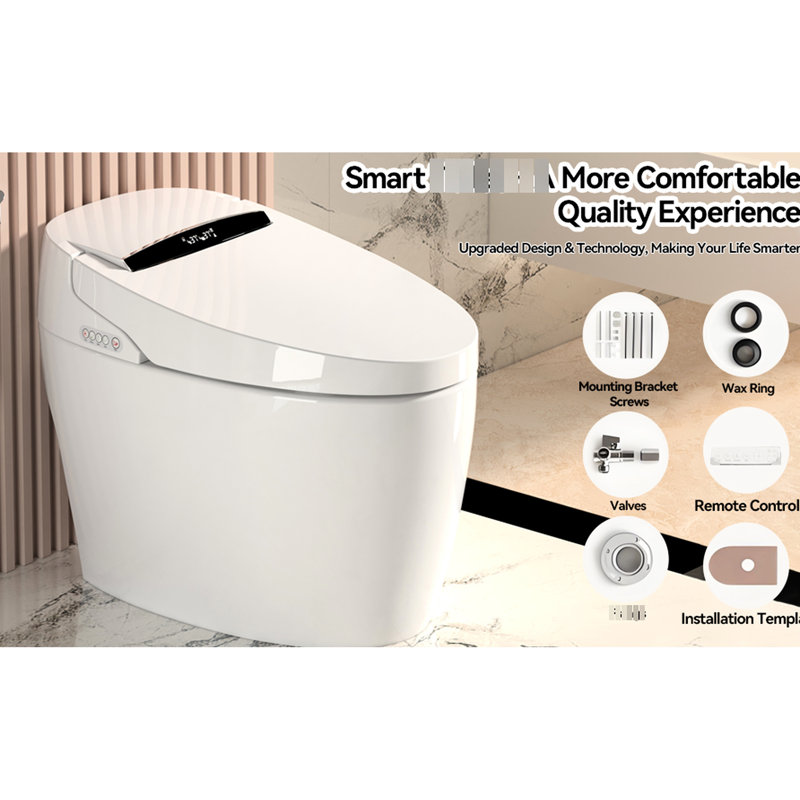Portable Smart Toilet With Built - In Bidet, Heated Seat, And Multiple Flushing Methods Siphonic Flushing, Battery Design, Bidet Washing Intelligent Warm Air Drying, Seat Temperature Adjustment Jet