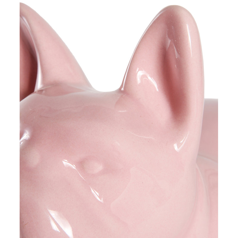 Figurine Rideau, Rose brillant, H 7,87 po x l 9,84 po x P 4,13 po, Bouledogue