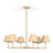 Aarzo 6-Light Gold Boho Dimmable Chandelier with Rattan Shades, Adjustable Height, for Dining Room & Living Room-463207908