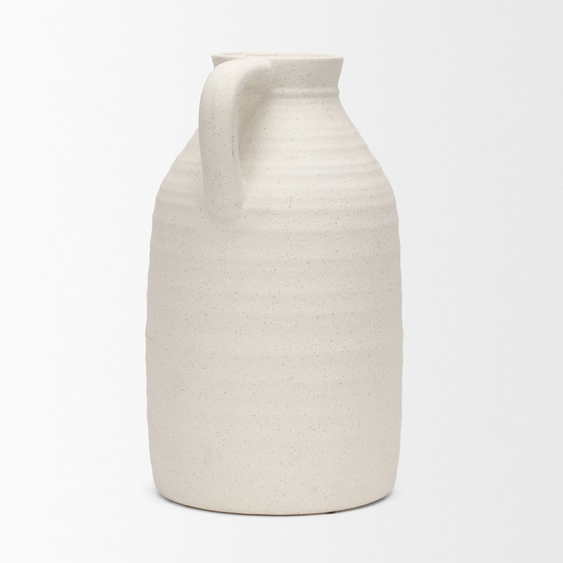 Grand vase en céramique Shorsey, Beige, H 15,35 po x l 9,44 po x P 9,05 po