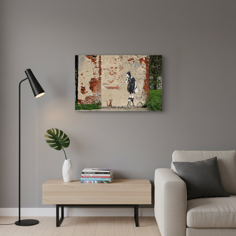 «Girl and Mouse», art mural sur toile