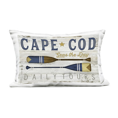 Cape Cod Rustic Oars Outdoor Printed Pillow, design by Jennifer Pugh