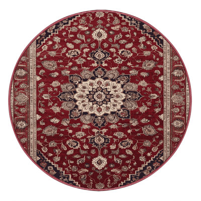 Tapis rouge persan lavable à la machine