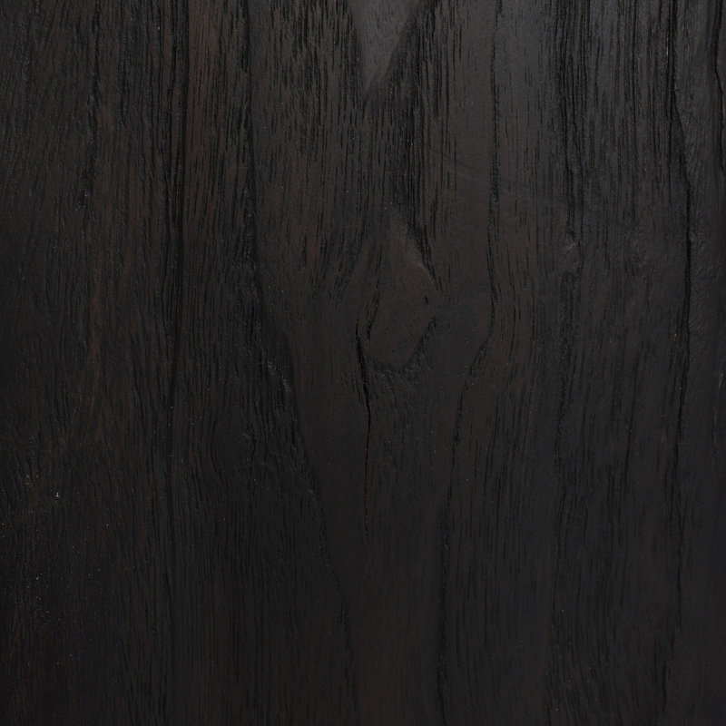 Oshan Outdoor Square Teak Side Table, Stained Black-Teak Root
