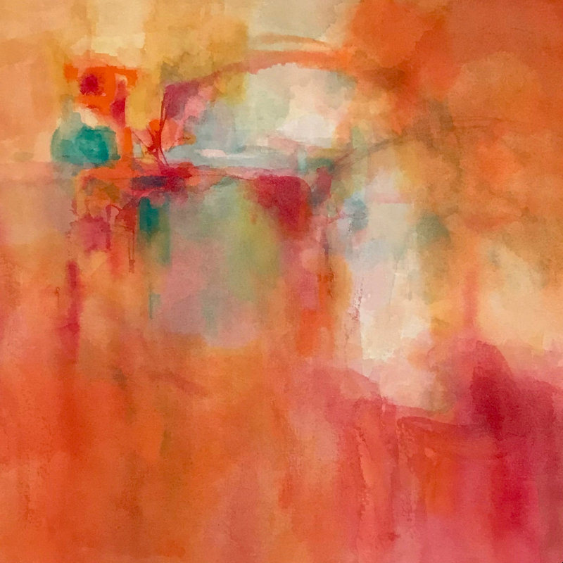 " Orange Daydream " Painting Print, 36" H x 36" W