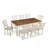 Deral 8 - Person Farmhouse Rectangular Solid Wood Dining Set,Brown/White-907530381-907530382