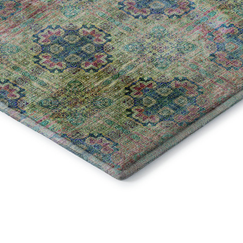 Tapis vert Cerrito AMF557 lavable à la machine de qualité supérieure, Rectangle 10 pi x 14 pi