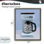 Machine à café disco sur cadre flottant bleu, design par Lish Creative-130735002-130735003