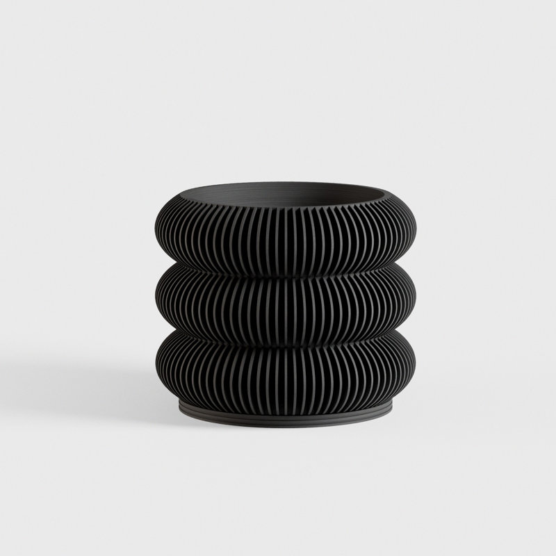 8 po Jardinière Triple Bubbles, 6 po, Nuit noire
