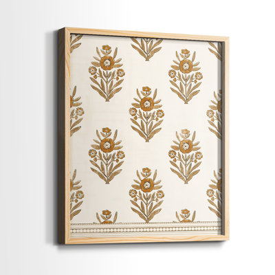 Impression encadrée BlockPrintBlooms II - bois massif