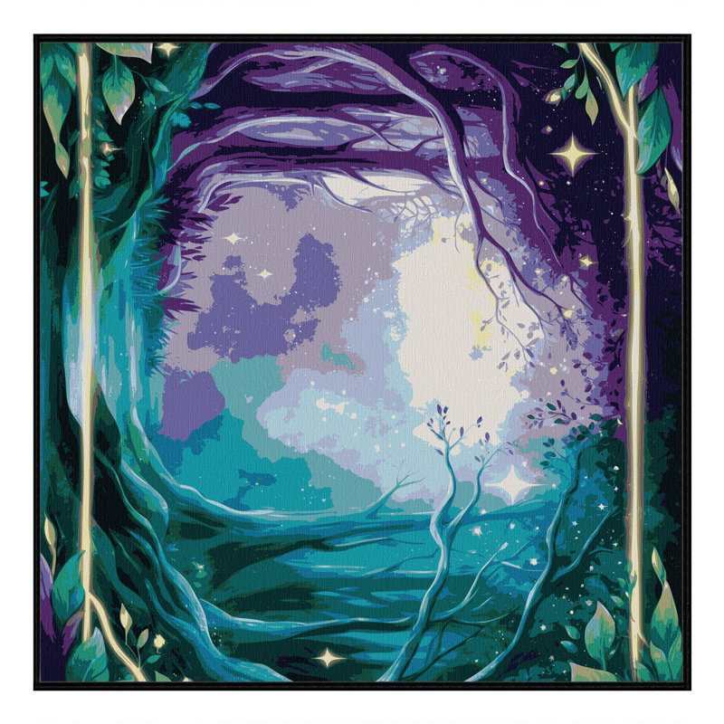 Twilight Branches Rug, Square 5'