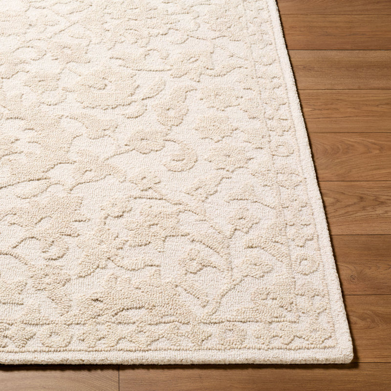 Tapis fait à la main Konya, Écru / ivoire / grès, Rectangulaire 2 pi x 3 pi