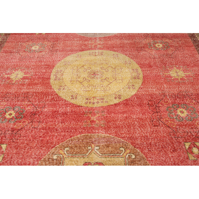 Distressed Homage Hand Knotted Wool Area Rug, Rectangle 10' x 14'