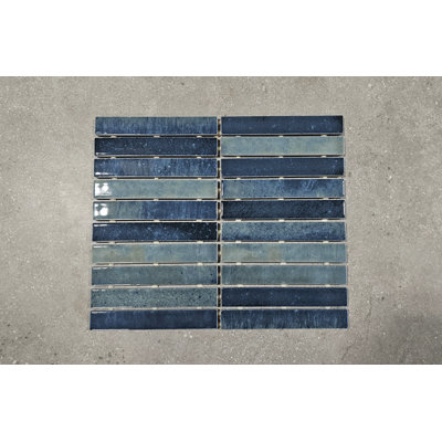 Carrelage mural en céramique lustré 1 po x 6 po Miramo Aqua - 8,30 pieds carrés Pi. par boîte