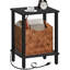 Table de bout avec station de charge, petite table d'appoint, table de chevet de table de chevet, tablette de rangement à 2 niveaux, table d'appoint Couch pour les petits espaces