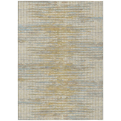Machine Washable Indoor/Outdoor Chantille ACN2642 Abstract Rug