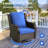 7 - Person Patio Furniture Set with Swivel Rocker, Outdoor Wicker Rattan Seating Group with Cushions, All Weather Sofa Conversation Set with Fire Pit Table for Garden Backyard-1188283028