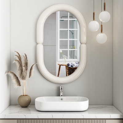 Sibora 50X80CM Wall Mirror Oval Resin Framed Accent Mirror
