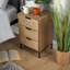 Rett 3 Drawer Solid Wood Bedside Table Storage Unit
