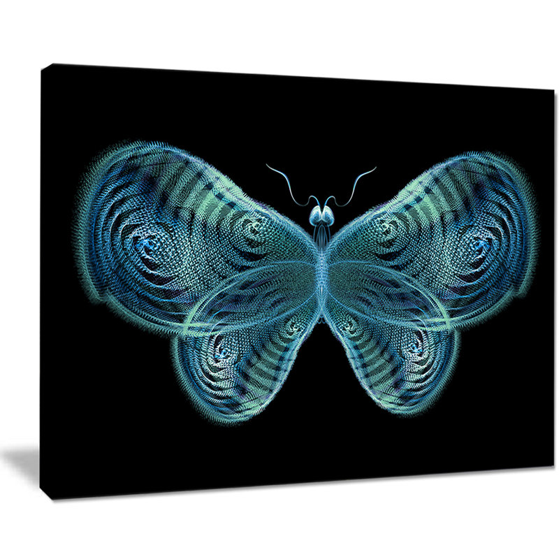 « light blue-papillon fractal », impression sur toile tendue, H 30 po x l 40 po x P 1 po