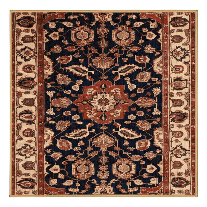 Tapis brun lavable à la machine, Carré 4 pi