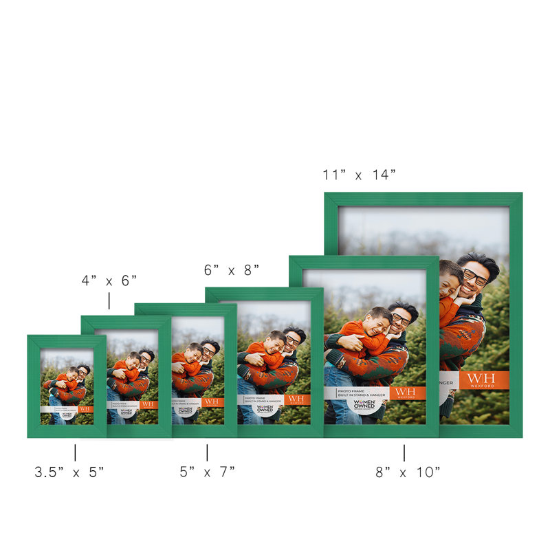 Cadre photo en bois Apolline, 4 po x 6 po, Vert émeraude