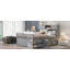 Full Size Captain Platform Bed Frame With Storage Bookcases And Shelves,Four Drawers