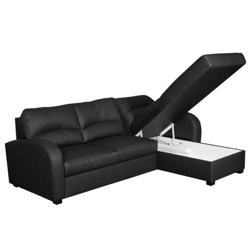 Fridulf Corner Sofa Bed, Black, Right Hand Facing
